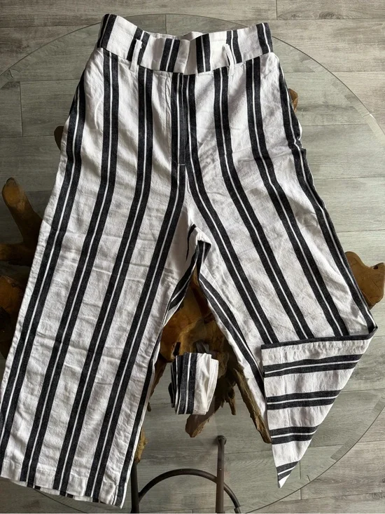 H&M high-rise linen-blend pants