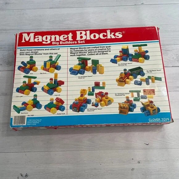 Vintage hilco 1980s magnet blocks big builders‎ set full set