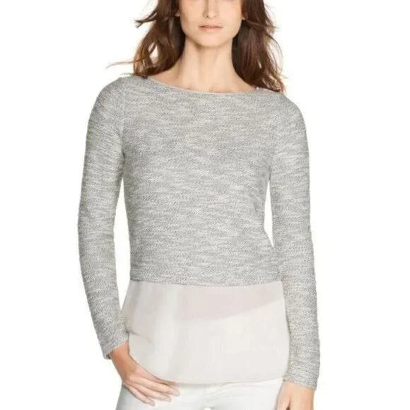 White House Black Market Layered Chiffon Knit Top‎