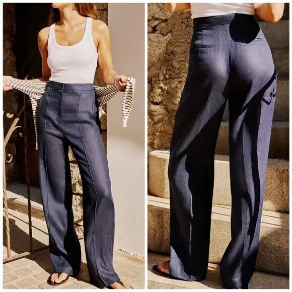 Zara Masculine 100% Linen Pants New