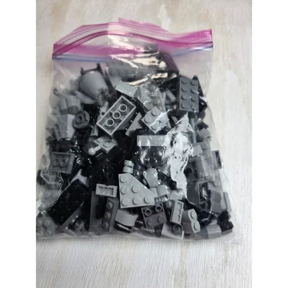 LEGO Bulk Lot Black and Grey Bricks Plates Specialty Pieces Mixed Building Toy