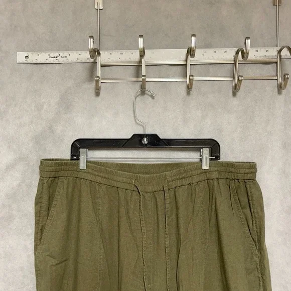 Banana Republic Pants Women 2XL Baggy Linen Blend Straight High Rise Drawstrings