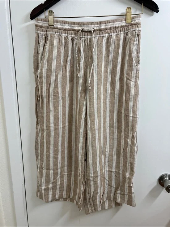Banana Republic linen wide leg crop