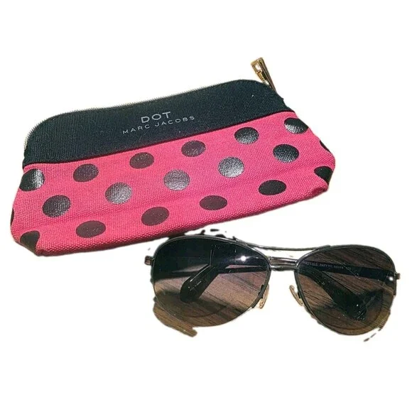 MARC By MARC JACOB MMJ 119/S 59□14 125 Brown Pink Summer Y2K Logo Sunglasses
