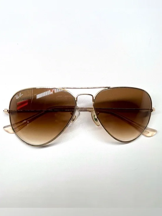 Ray-Ban Gold Frame Sunglasses with Brown Gradient Lenses