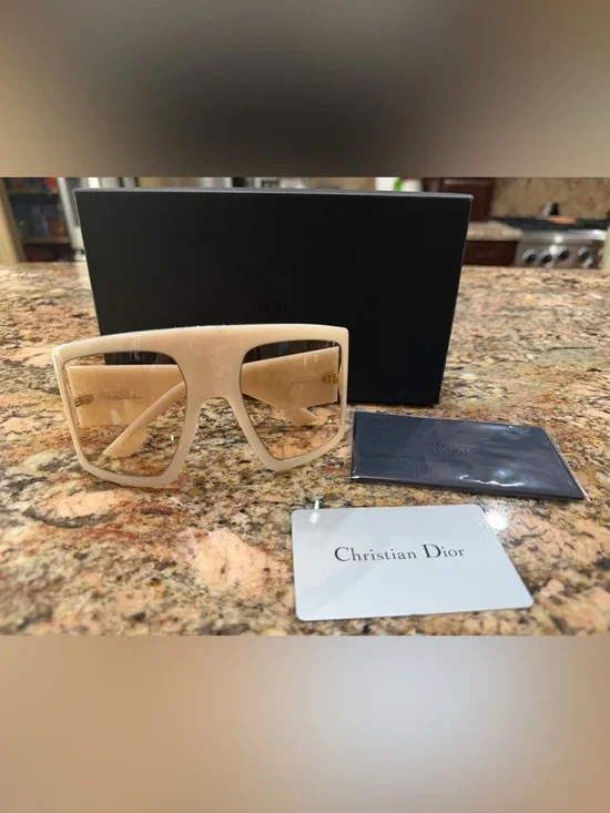 Dior Light Pink Oversized Shield Sunglasses By John Galliano