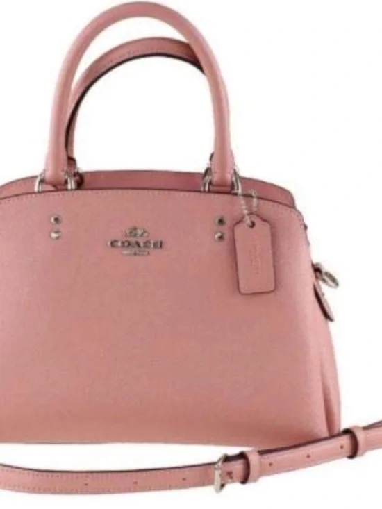 Coach Blush Pink Leather Satchel with Crossbody Strap