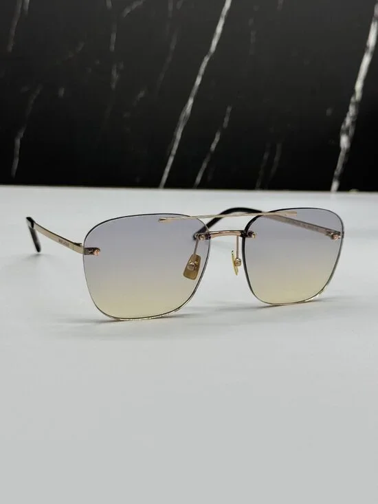 NEW SAINT LAURENT SL309 RIMLESS 004 SUNGLASSES UNISEX GOLD/PURPLE GRADIENT