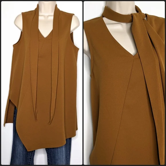 Alfani‎ sleeveless tunic w built-in scarf/tie, sz M