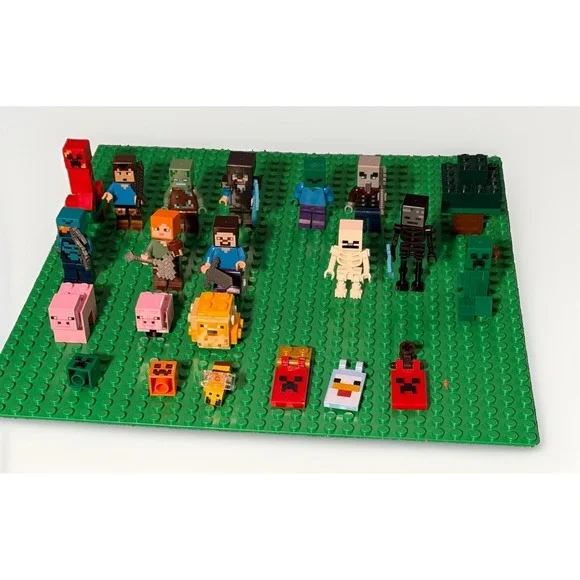 LEGO Minecraft Minifigure Lot Steve Alex Creeper Zombie Skeleton Bee