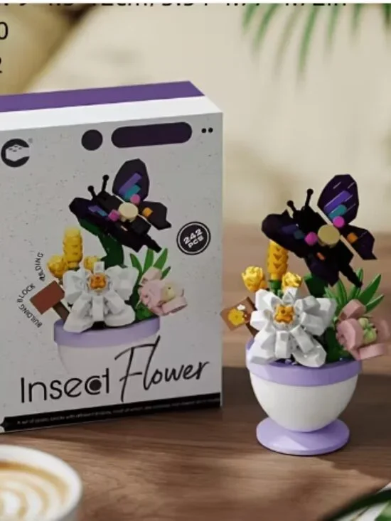 Mini Building Block Set-Butterfly Floral