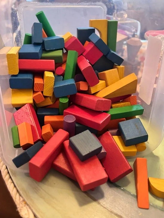 Assorted Color Wooden Building Block Set for Kids