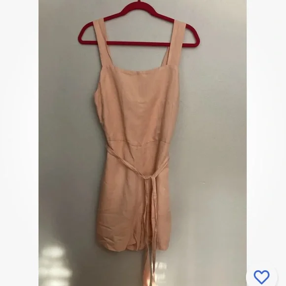 7-4 H&M linen blend romper shorts peach Medium NWT