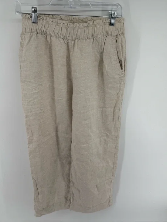 H&M Linen-Blend Pull-On Chinos- light beige