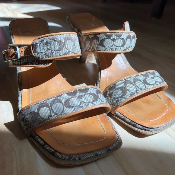 Coach Tan and Brown Sandals