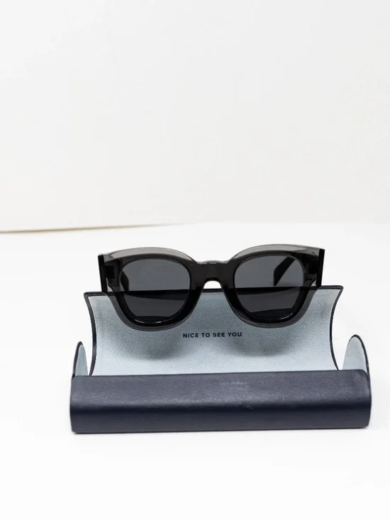 Celine Women's CL 41446/S Round Lenses Cat Eye Gray Black Sunglasses