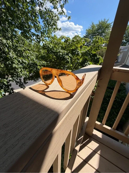 Free People Amber Tortoiseshell Cruise Oversized Aviator Sunglasses