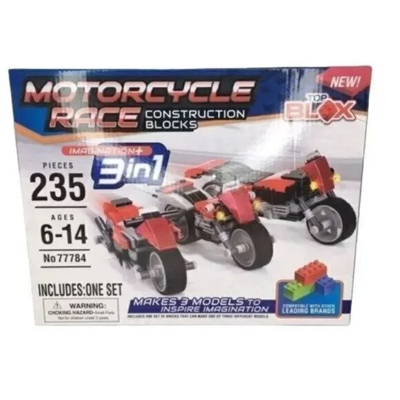 Top Blox Motorcycle Race Building Blocks Set New