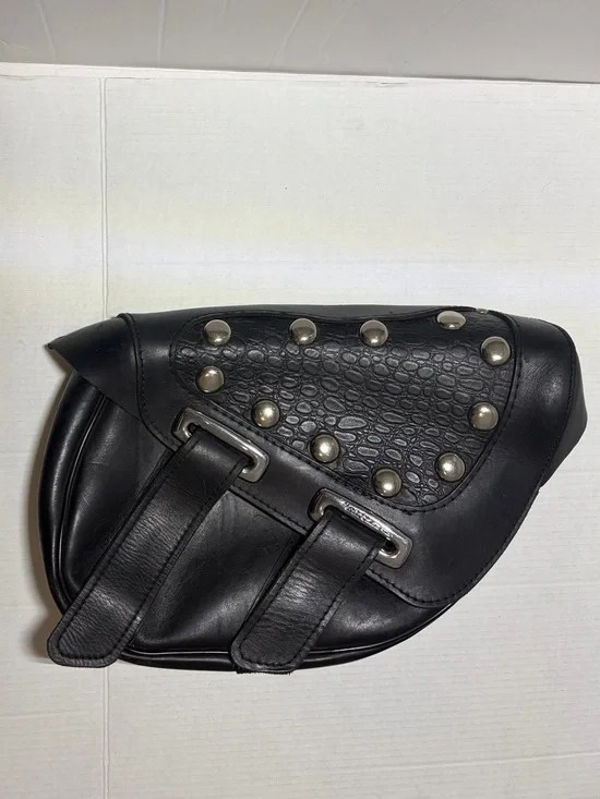 Harley Davidson Vintage 90’s Croc Leather Saddle Bag Riding Bag