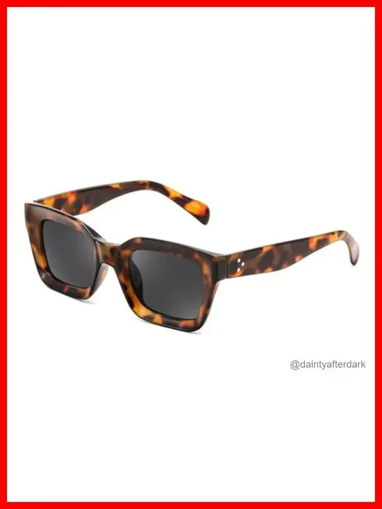 Square Chunky Frame Sunglasses UV400 Protection Vintage Style