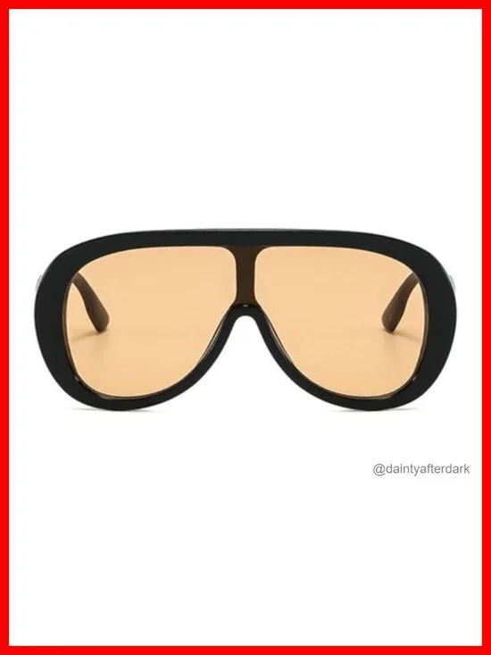 Oversized Pilot Sunglasses Women Fashion Big Frame Goggle Trendy Metal Frame