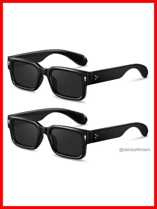 Chunky Rectangle Sunglasses UV400 Protection Unisex Adult