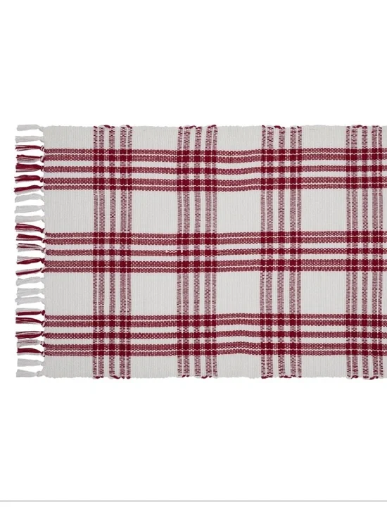 My Texas House Indoor/ Outdoor Plaid Accent Rug, Red & White, 24
