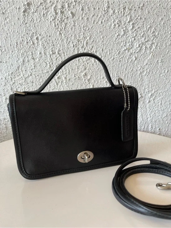 Vintage COACH 9924 black casino bag with nickel hardware y2k made in USA 2000