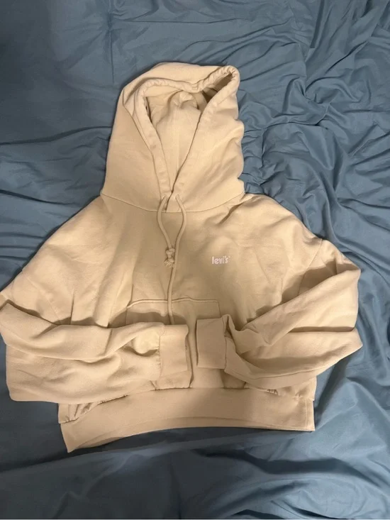 Levi's Beige/Cream Cropped Hoodie