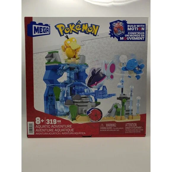 MEGA Pokémon Aquatic Adventure 319-Piece Building Set HXF79 Build w/ Motion 8+