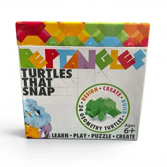 REPTANGLES Turtles That Snap 24 Piece Multicolor Puzzle Building Blocks COMPLETE