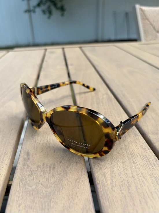 Ralph Lauren Tortoiseshell Round Sunglasses with Brown Lenses