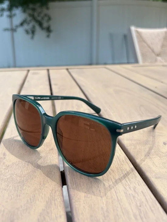Marc Jacobs Teal Acetate Sunglasses with Brown Lenses