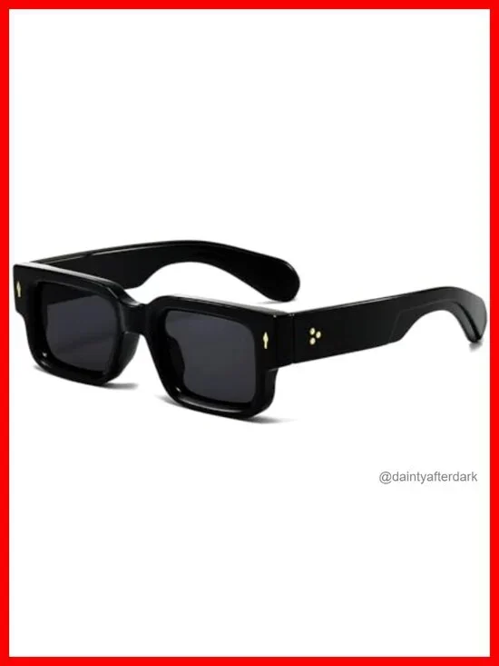 Thick Frame Square Sunglasses for Women Men Chunky UV400 Protection
