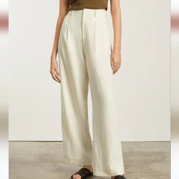 NWT Everlane The Linen Way High Drape Pant Size 0