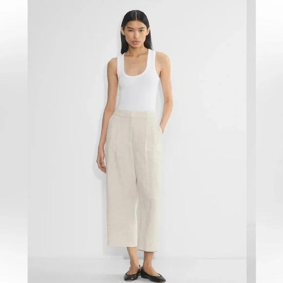 Aritzia The Effortless Pant Cropped CruiseLinen 12‎ workwear minimalist holiday