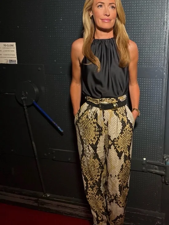 Zara ZW Collection Animal Print Trousers worn by CAT DEELEY  NWOT