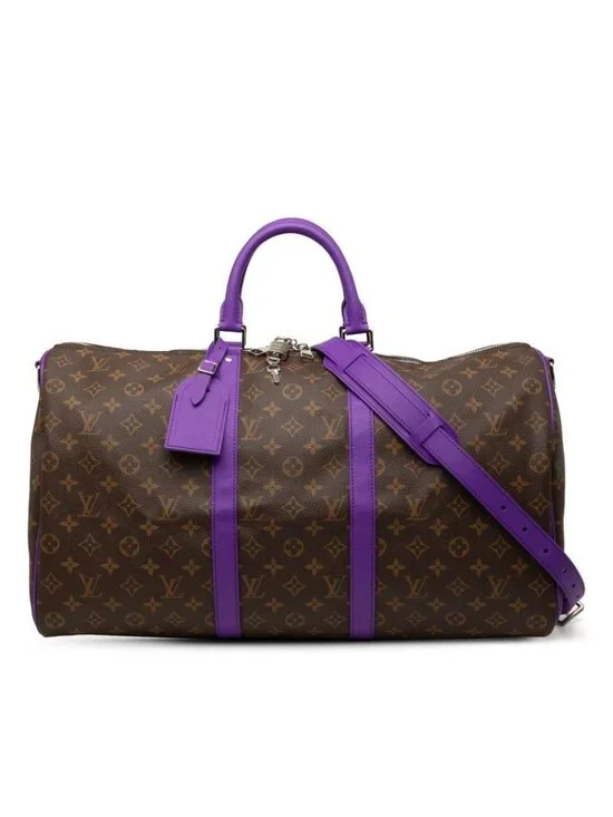 Louis Vuitton Monogram Macassar Keepall Bandouliere 50 Boston Bag 2-Way Baylet