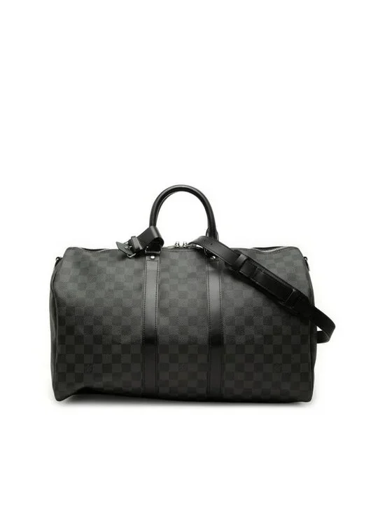 Louis Vuitton Damier Graphite Keepall Bandouliere 45 Boston Bag 2-Way Black