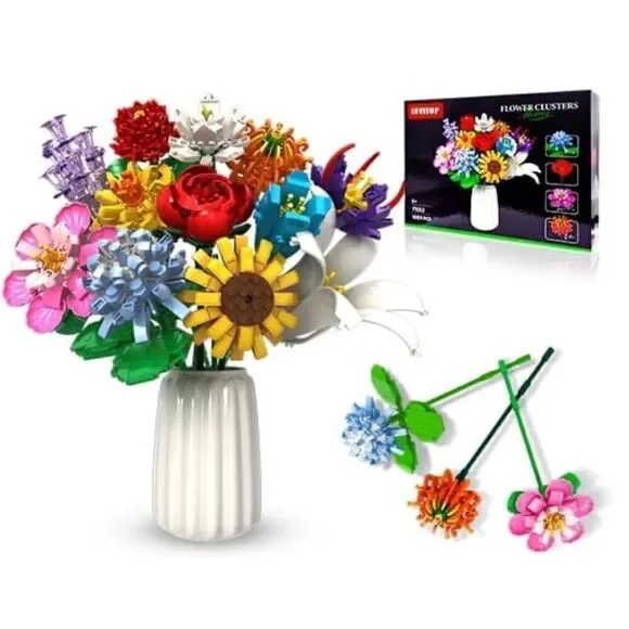 Flower Cluster Bouquet Building Blocks Set 1009 Pieces NEW