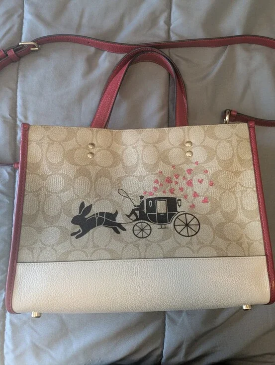 Coach Lunar New Year Dempsey Tote 22 Rabbit & Carriage Edition