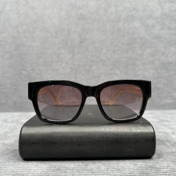 Cole Haan Y2K Sunglasses Black Square Frame Champagne Arms C6121 51-18-144