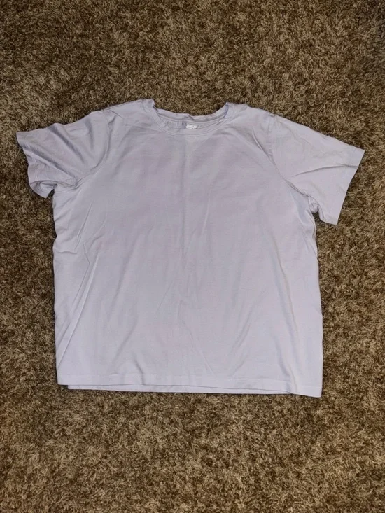 Lands End Women’s Supima Cotton Relaxed Fit Crew Neck T-Shirt in Light Lavender
