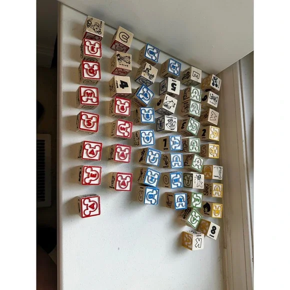 Melissa & Doug Disney Wooden Alphabet Blocks Mickey Mouse 48 Piece Set