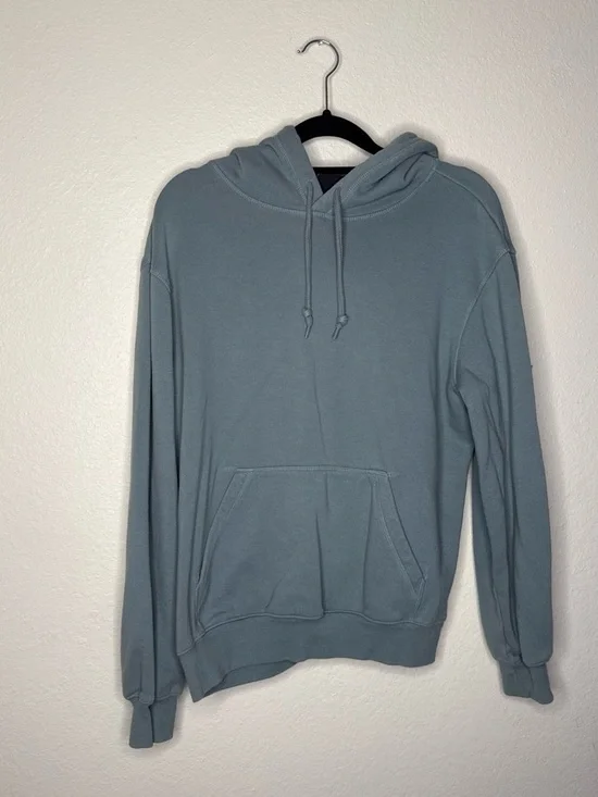 H&M Men's Slate Blue Hoodie with Kangaroo Pocket