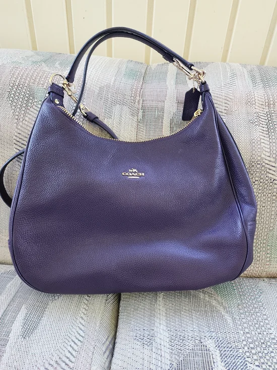 Coach Harley Purple Leather Hobo Bag