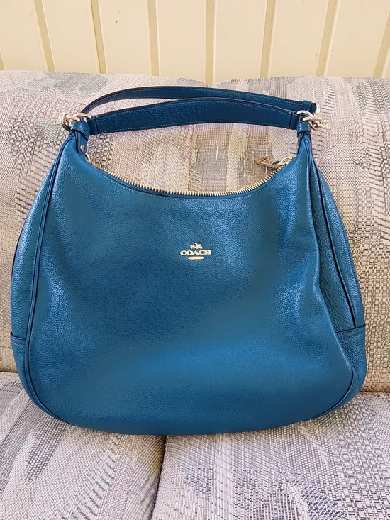 Coach Harley Teal Leather Hobo Bag