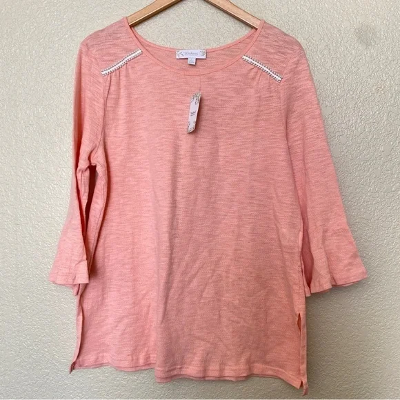 Suzanne‎ Betro Weekend NWT 3/4 sleeve coral spring blouse shirt top large