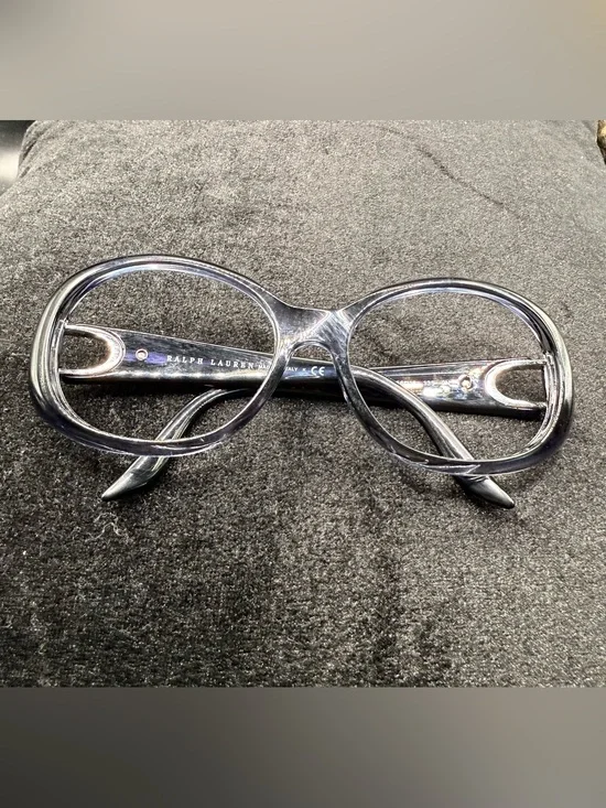 Ralph Lauren Translucent Gray Round Decorative Glasses Accent