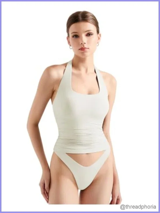 Double Lined Buttery Soft Halter Tank Top Y2K Going Out Top